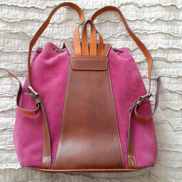 Pink Suede and Leather backpack - Picture 2 of 10